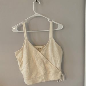Madewell Cream/white tank top bow detail large